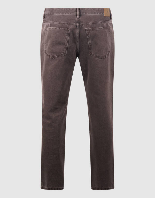 Washed Straight Fit Hose Dunkelbraun SHOEBY MEN