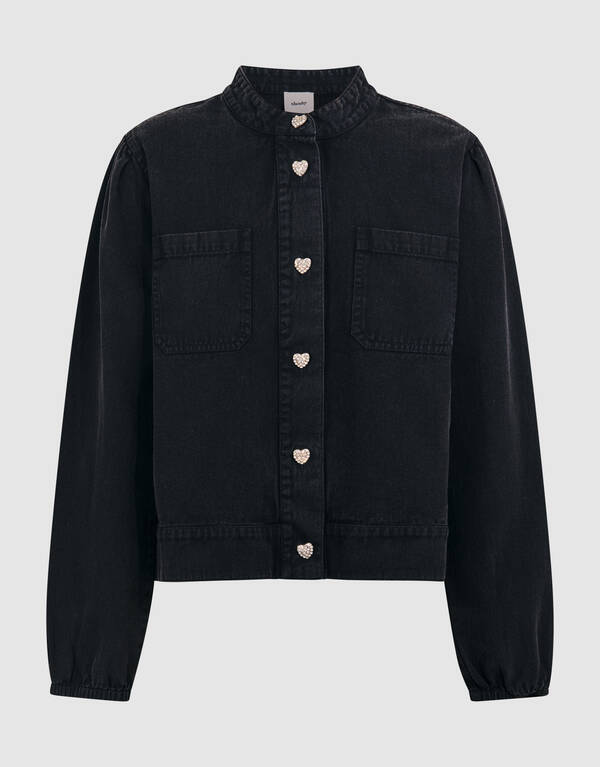 R&uuml;schen-Ohrstecker Jack Dunkelgrau SHOEBY GIRLS