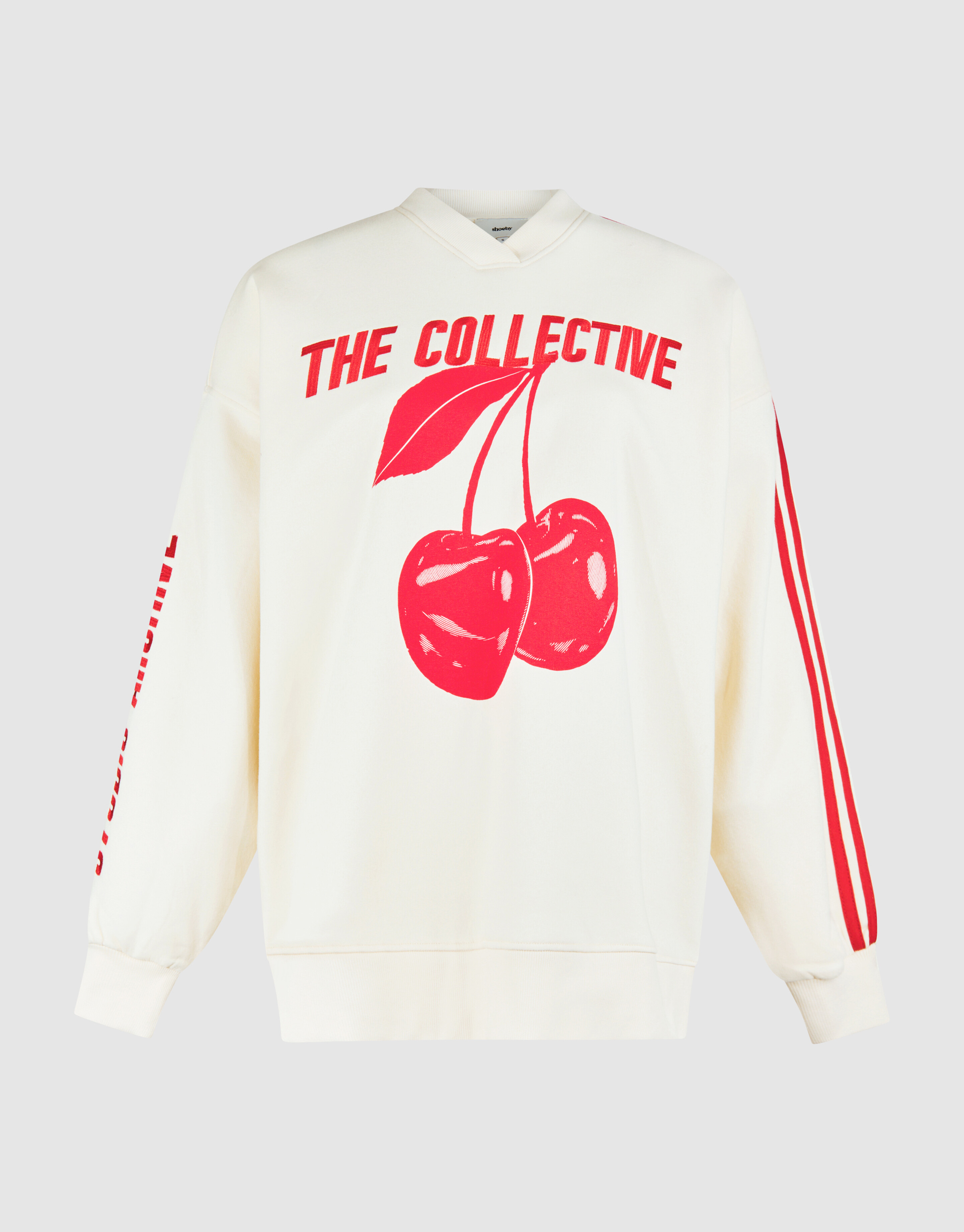 &Uuml;bergro&szlig;er Pullover mit Kirschmotiv Gebrochenes We SHOEBY WOMEN