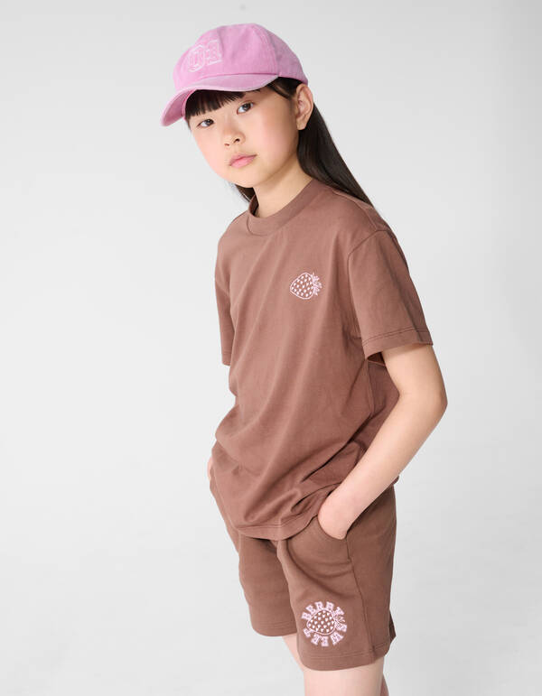 Washed Erdbeer T-Shirt Braun SHOEBY GIRLS