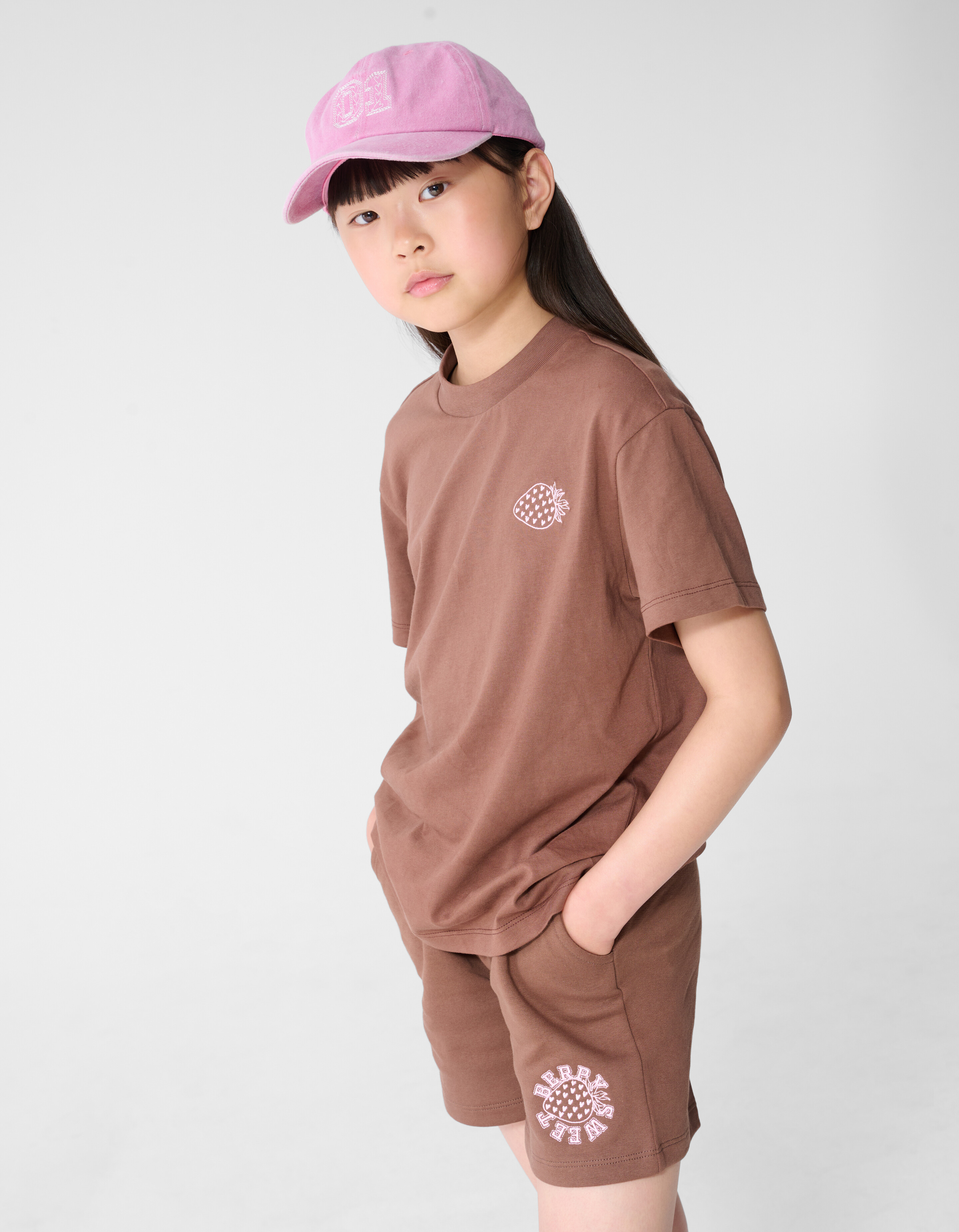 Washed Erdbeer T-Shirt Braun SHOEBY GIRLS