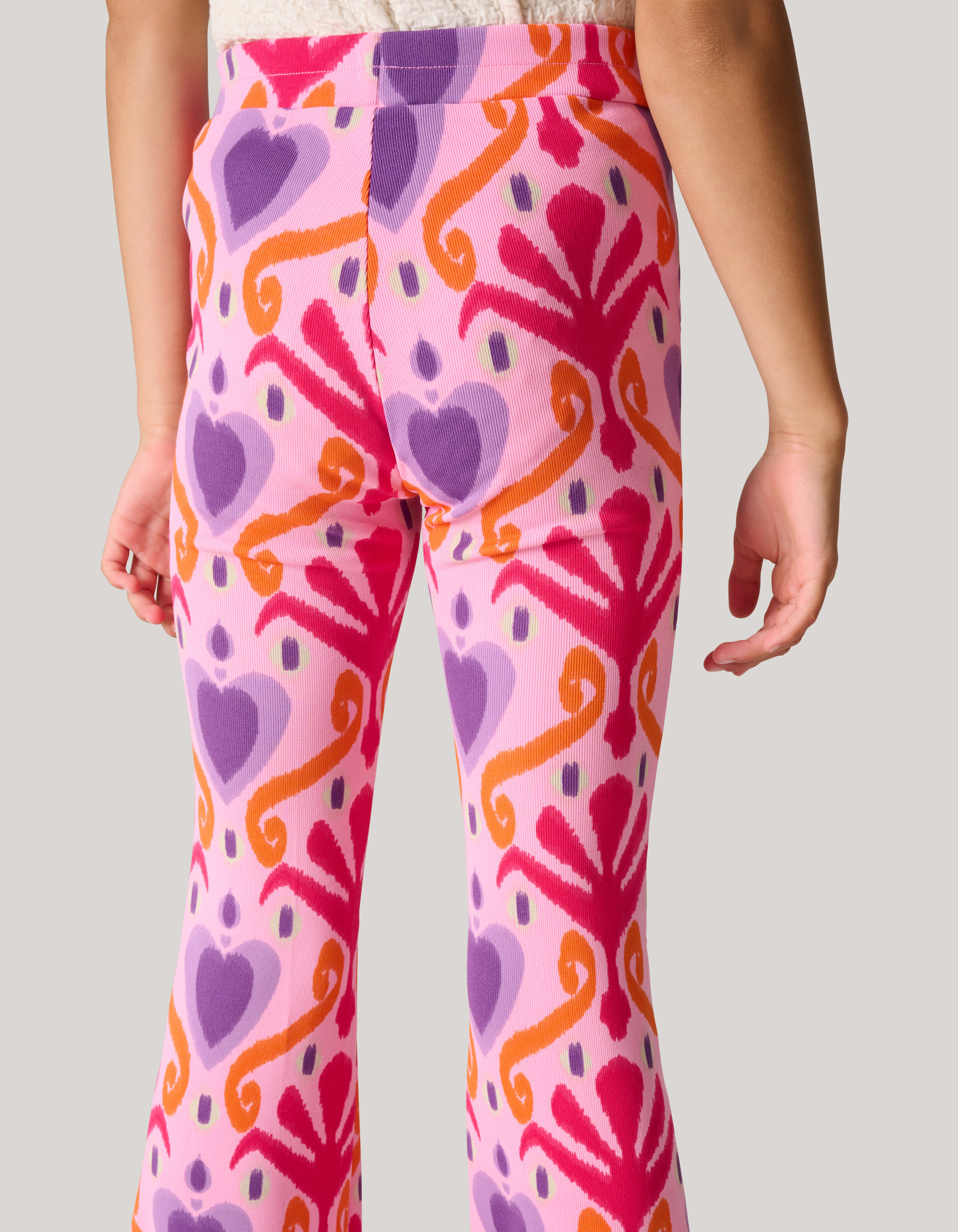 Bedruckte ausgestellte Rippenleggings Roze SHOEBY GIRLS