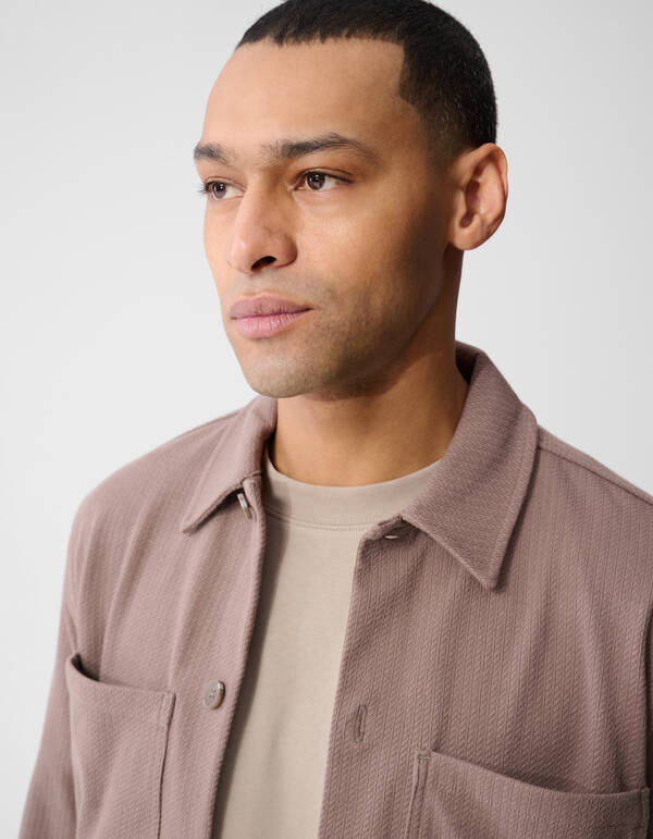 Strukturiertes Overshirt Hellbraun SHOEBY MEN