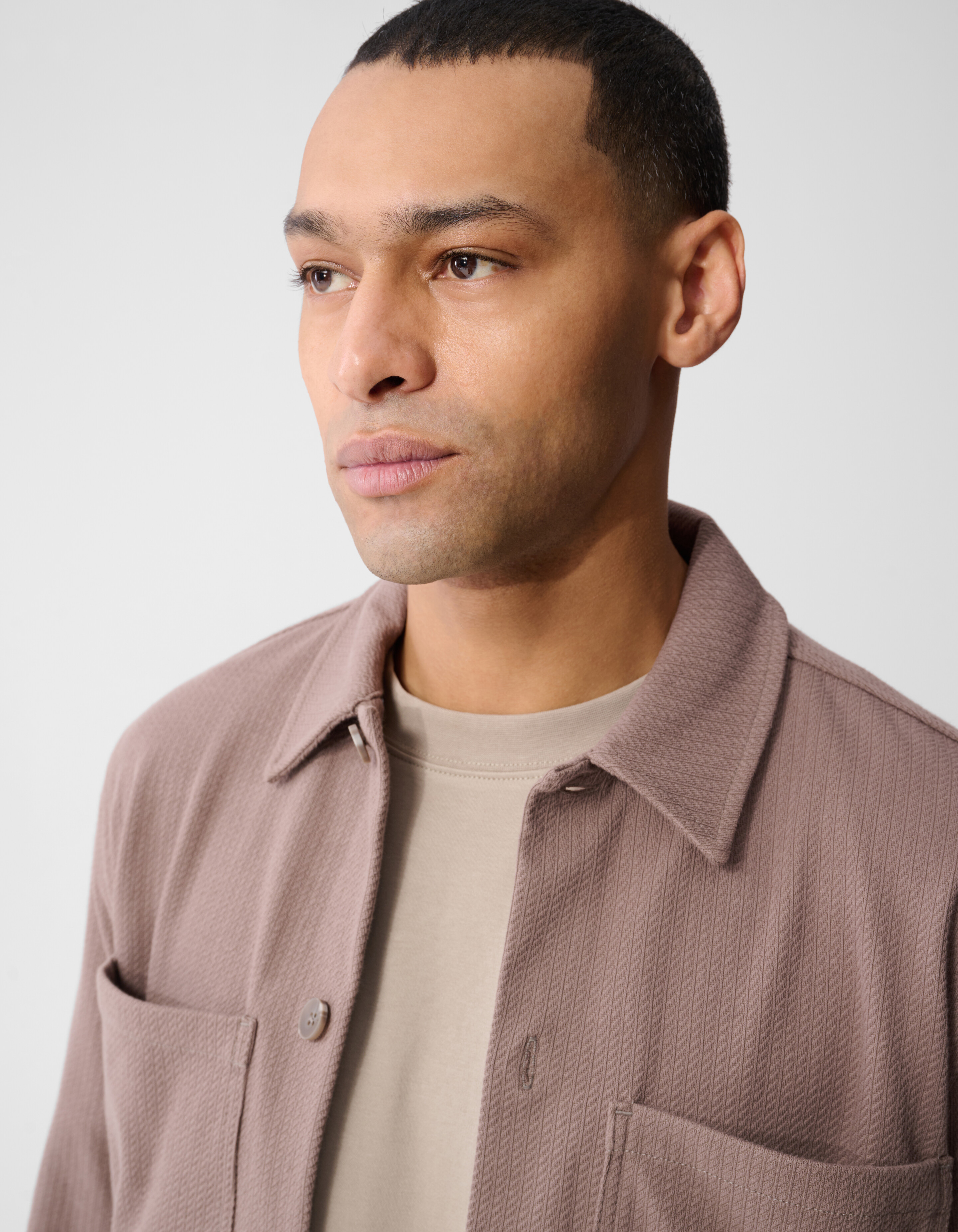 Strukturiertes Overshirt Hellbraun SHOEBY MEN