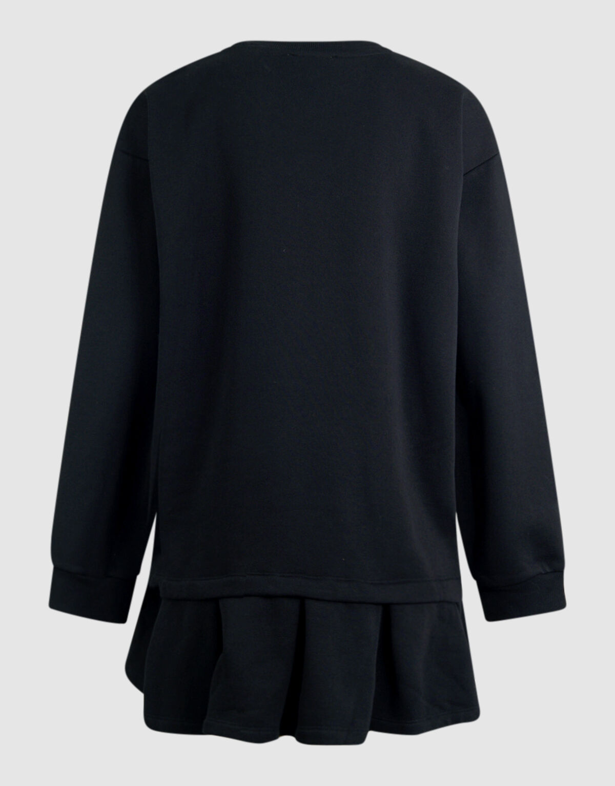 Oversized Sweatshirt-Kleid mit R&uuml;schen Schwarz SHOEBY WOMEN
