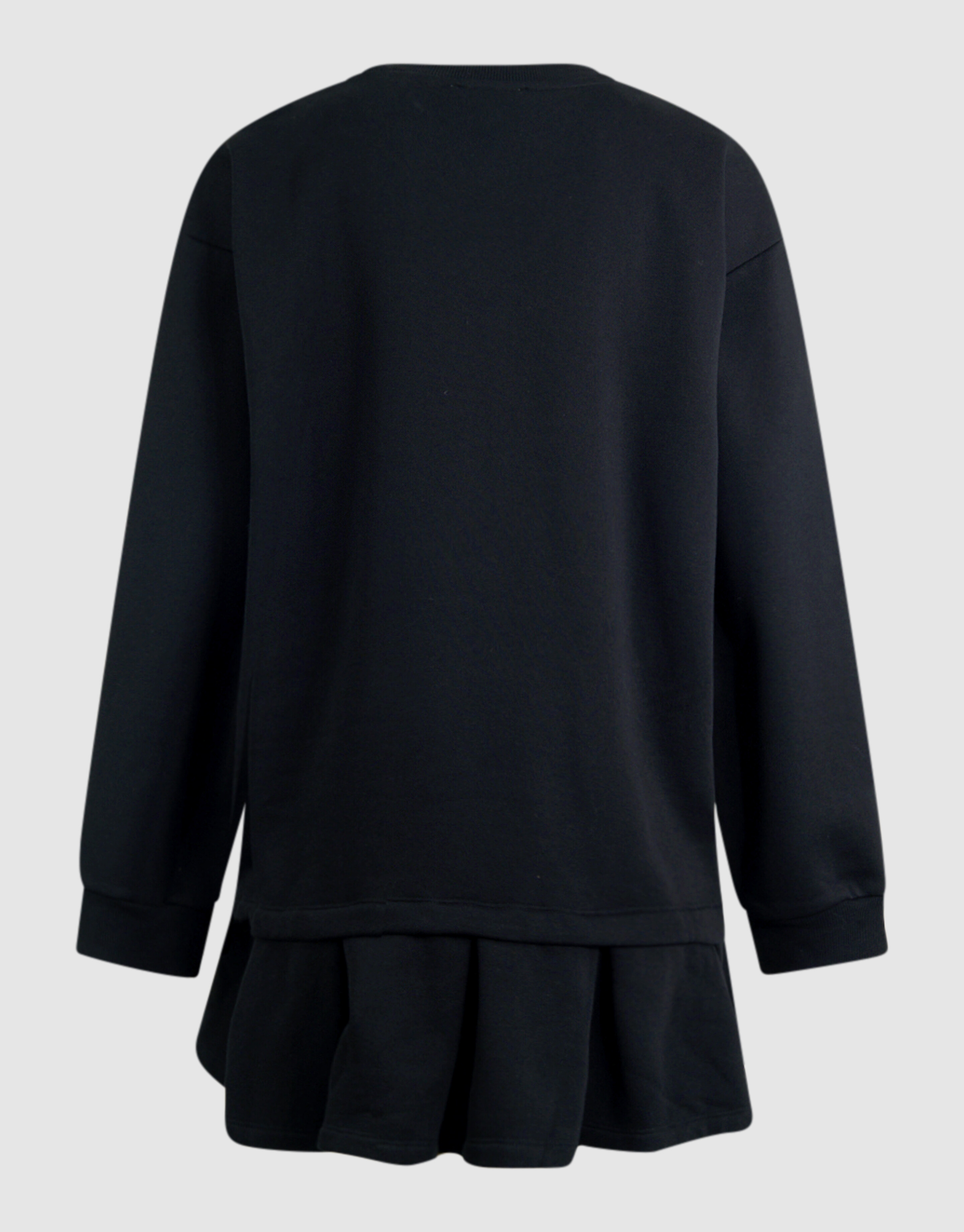 Oversized Sweatshirt-Kleid mit R&uuml;schen Schwarz SHOEBY WOMEN