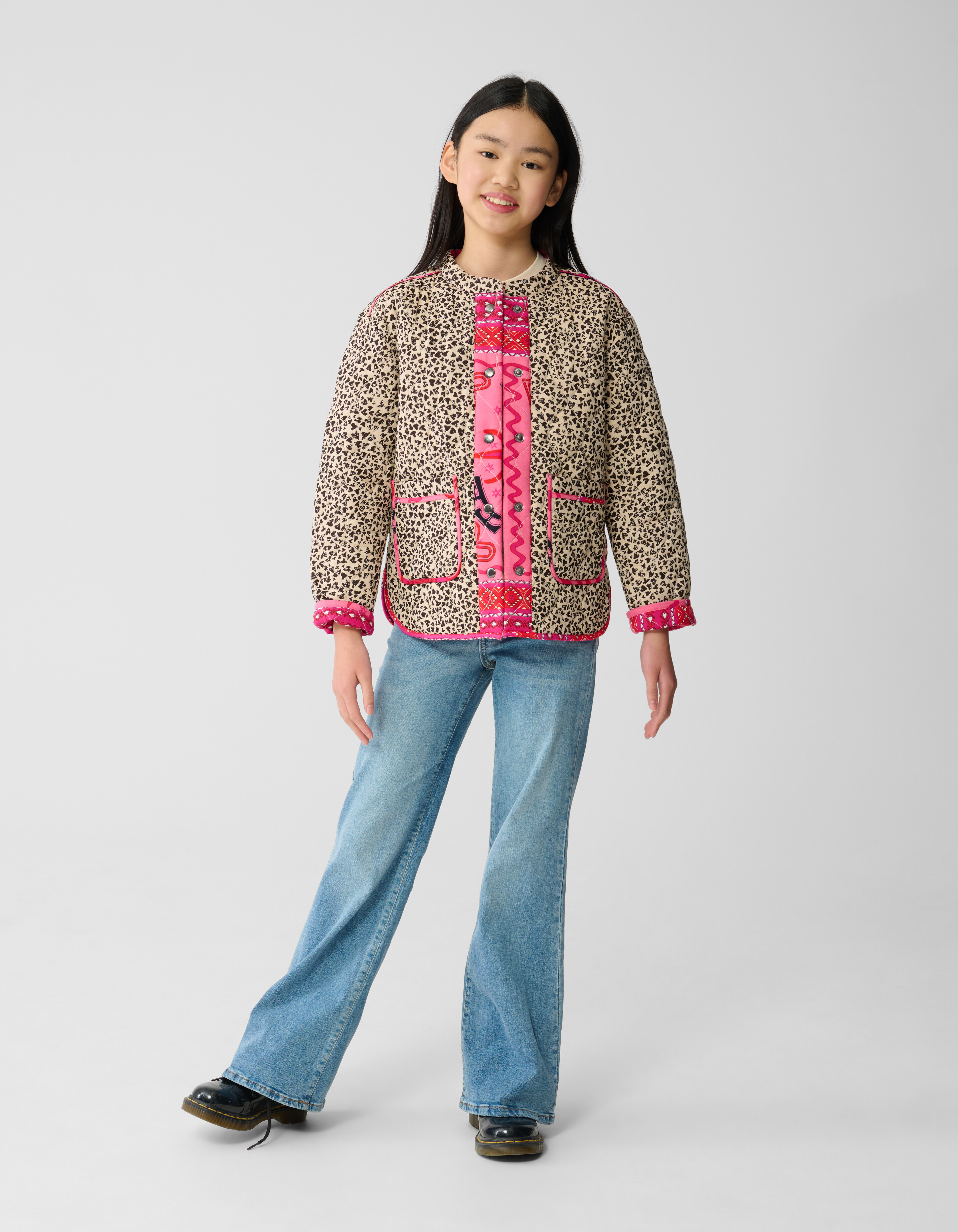 Leopard Stitch Jack Hellbraun SHOEBY GIRLS