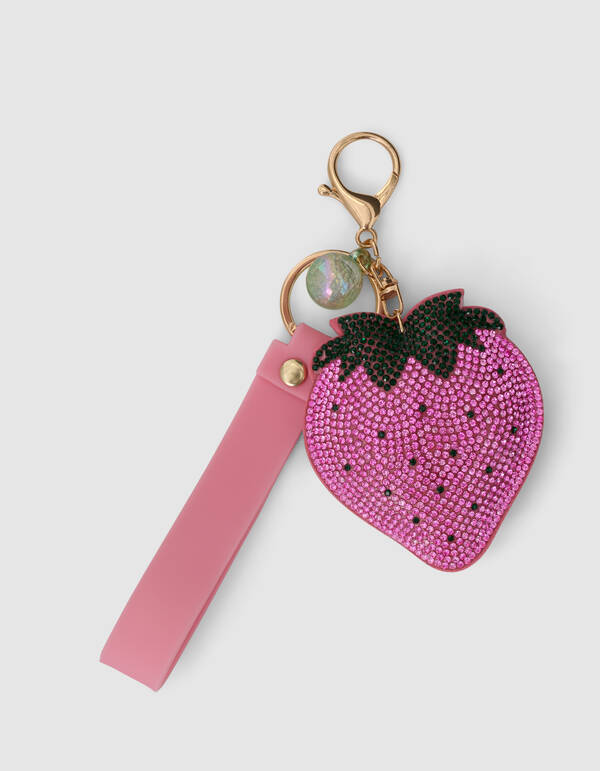 Erdbeer-Strass-Schl&uuml;sselanh&auml;nger Rosa SHOEBY ACCESSOIRES