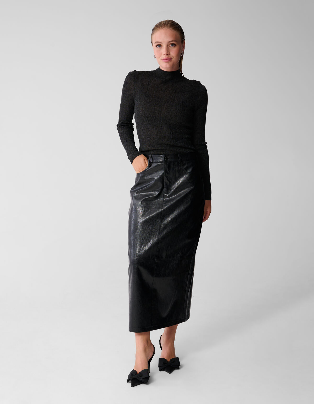 Glitzer Col Top Schwarz SHOEBY WOMEN