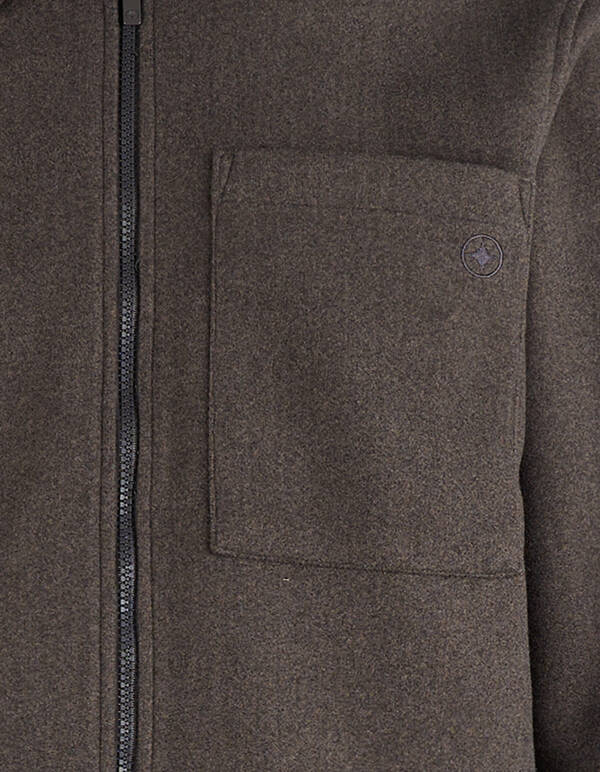 Melange Zip Overshirt Donkerbruin SHOEBY MEN