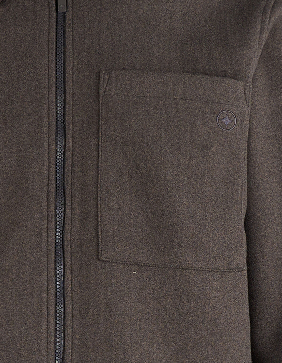 Melange Zip Overshirt Donkerbruin SHOEBY MEN