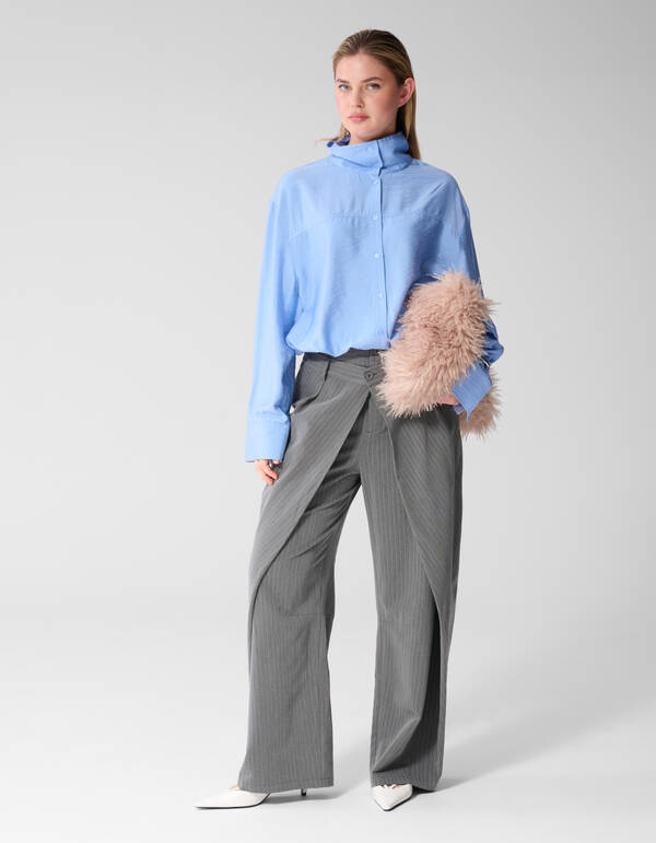 Bluse mit Kordelzug Blau SHOEBY WOMEN