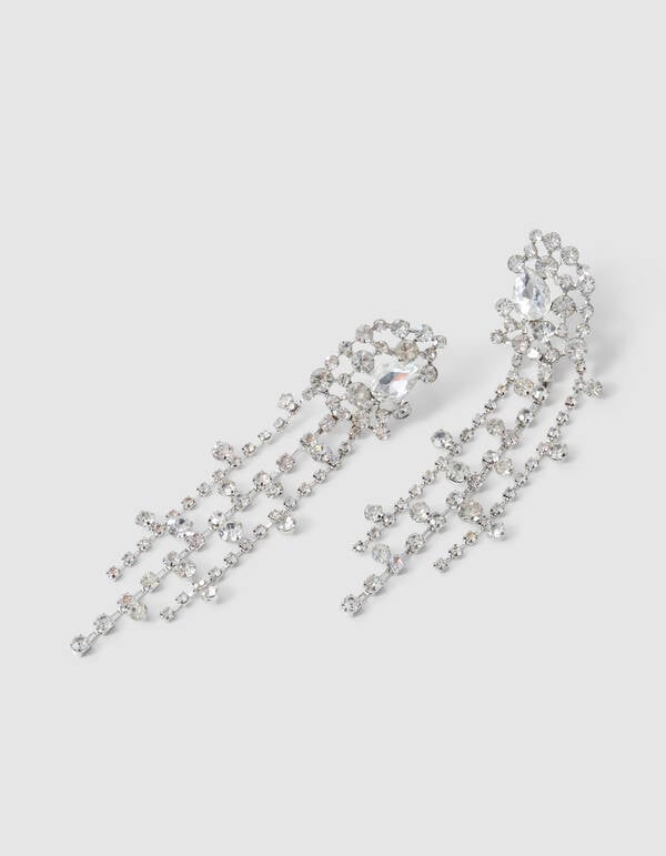Multi Strass Ohrringe Silber SHOEBY ACCESSOIRES