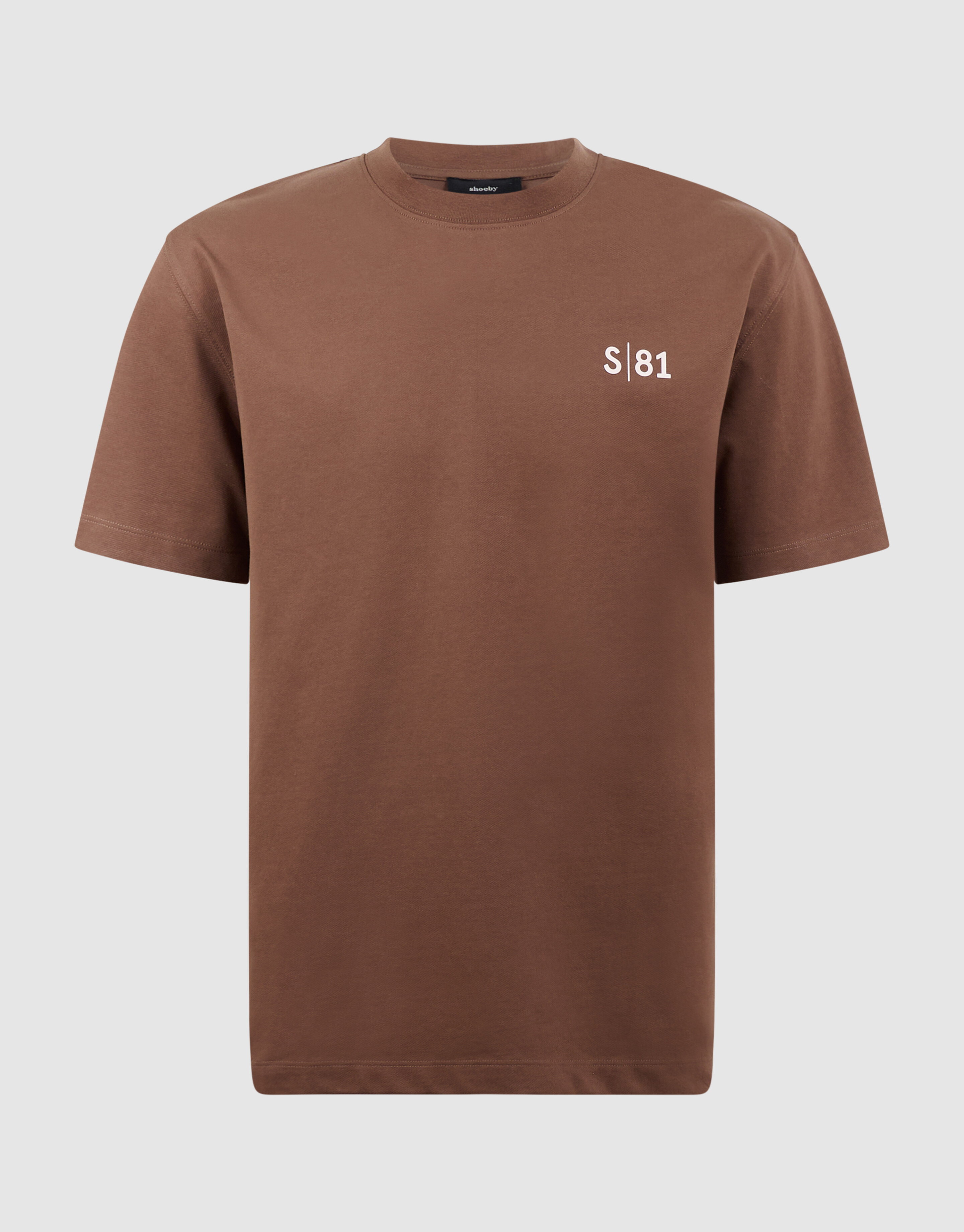 Text Print T-Shirt Dunkelbraun SHOEBY MEN
