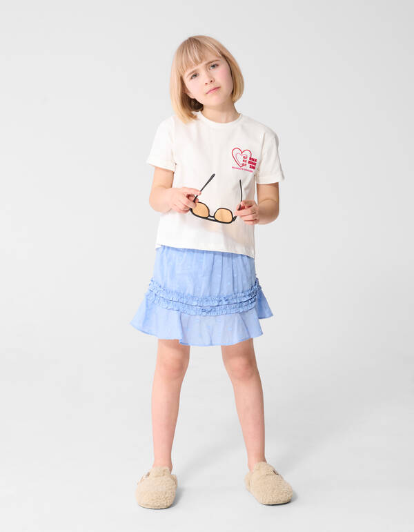 R&uuml;schen-Minirock Hellblau SHOEBY GIRLS