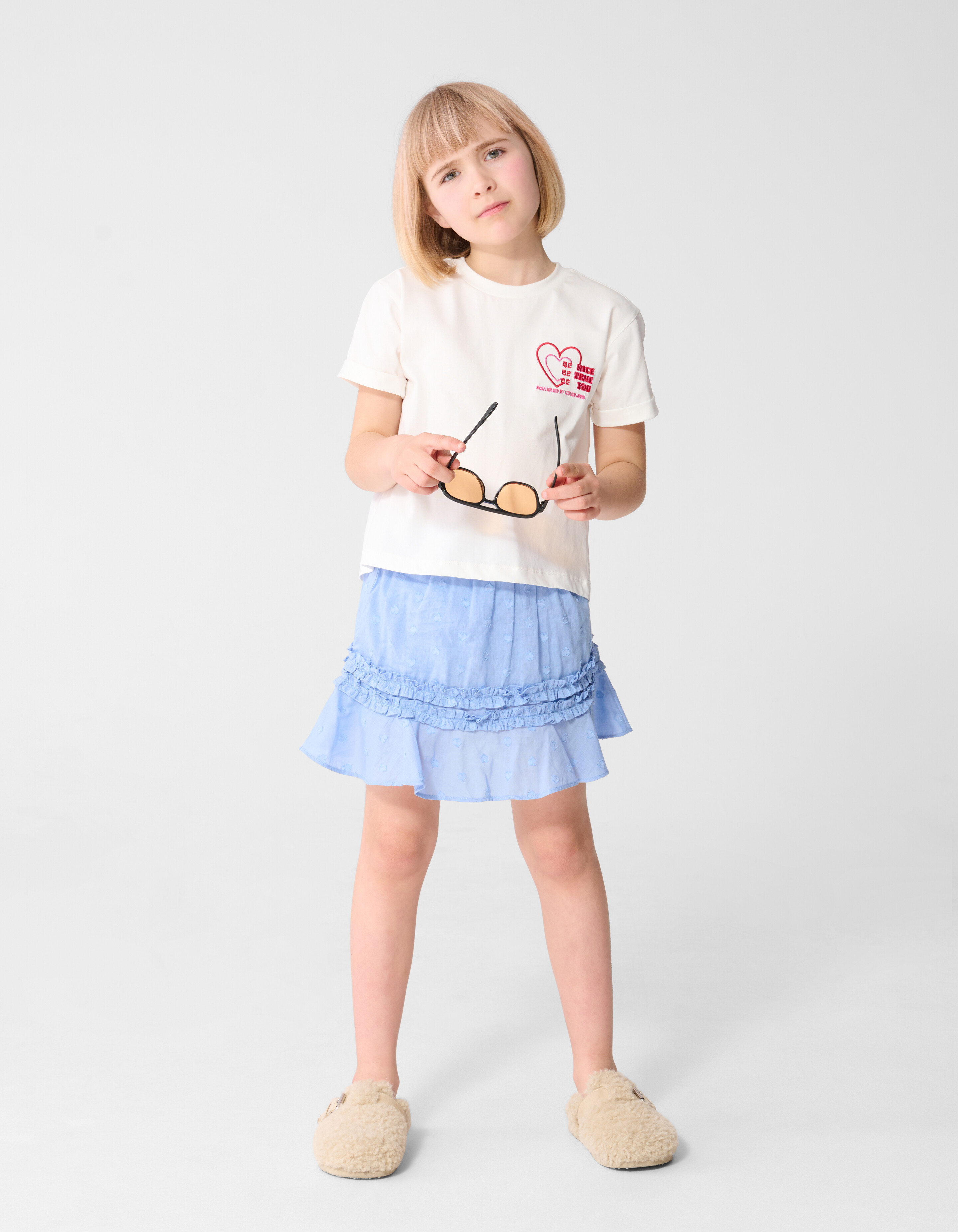 R&uuml;schen-Minirock Hellblau SHOEBY GIRLS