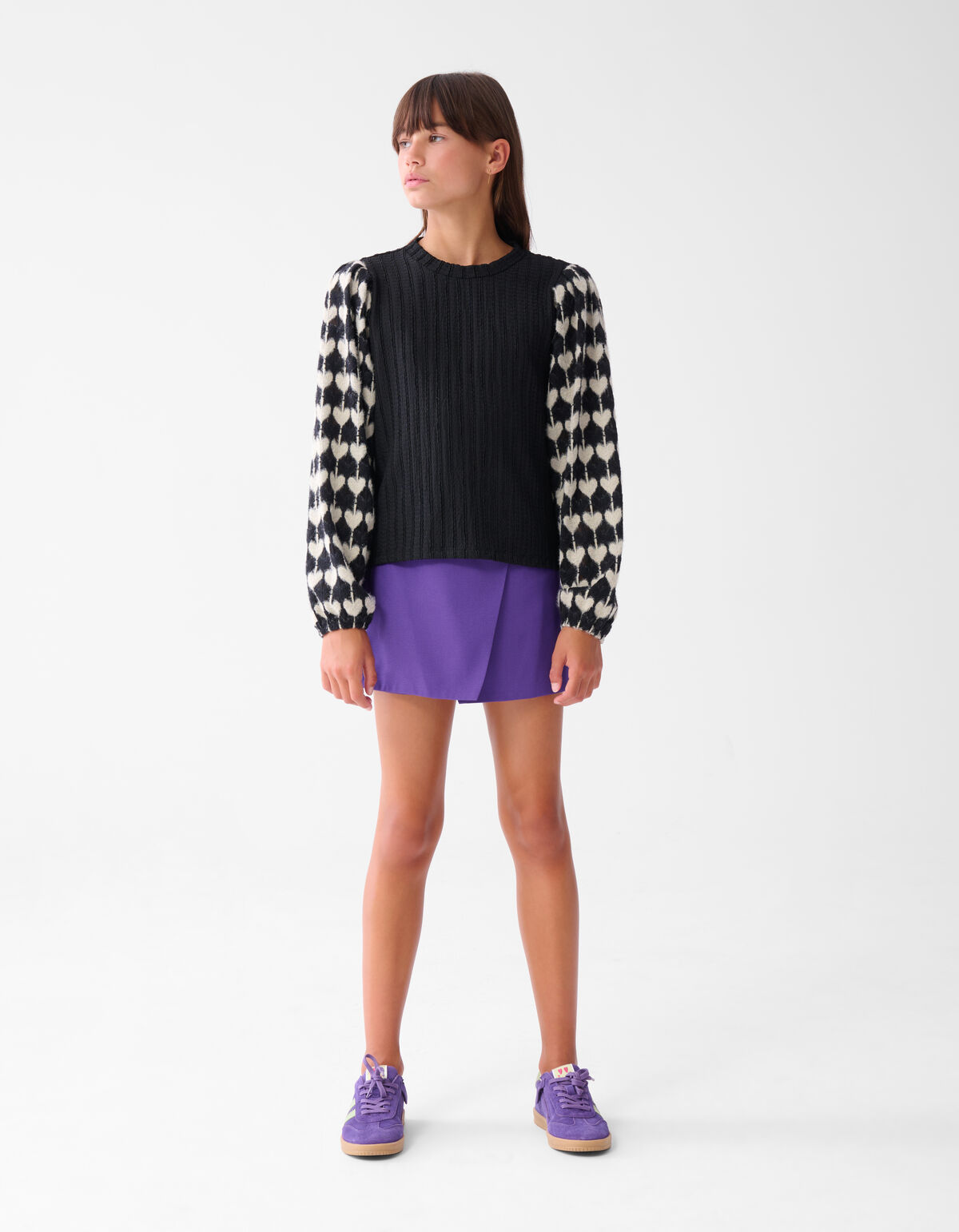 Herz-Mix-Top Schwarz SHOEBY GIRLS
