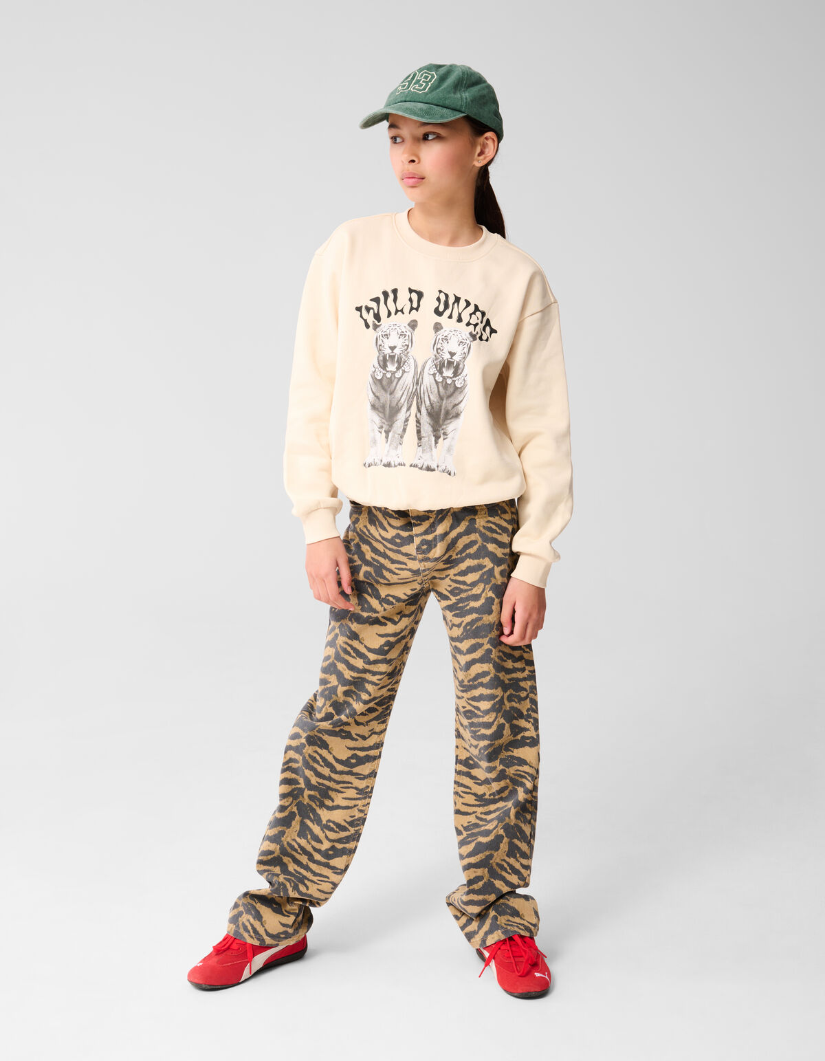 Tiger Kunst Pullover Gebrochen Weiß SHOEBY GIRLS