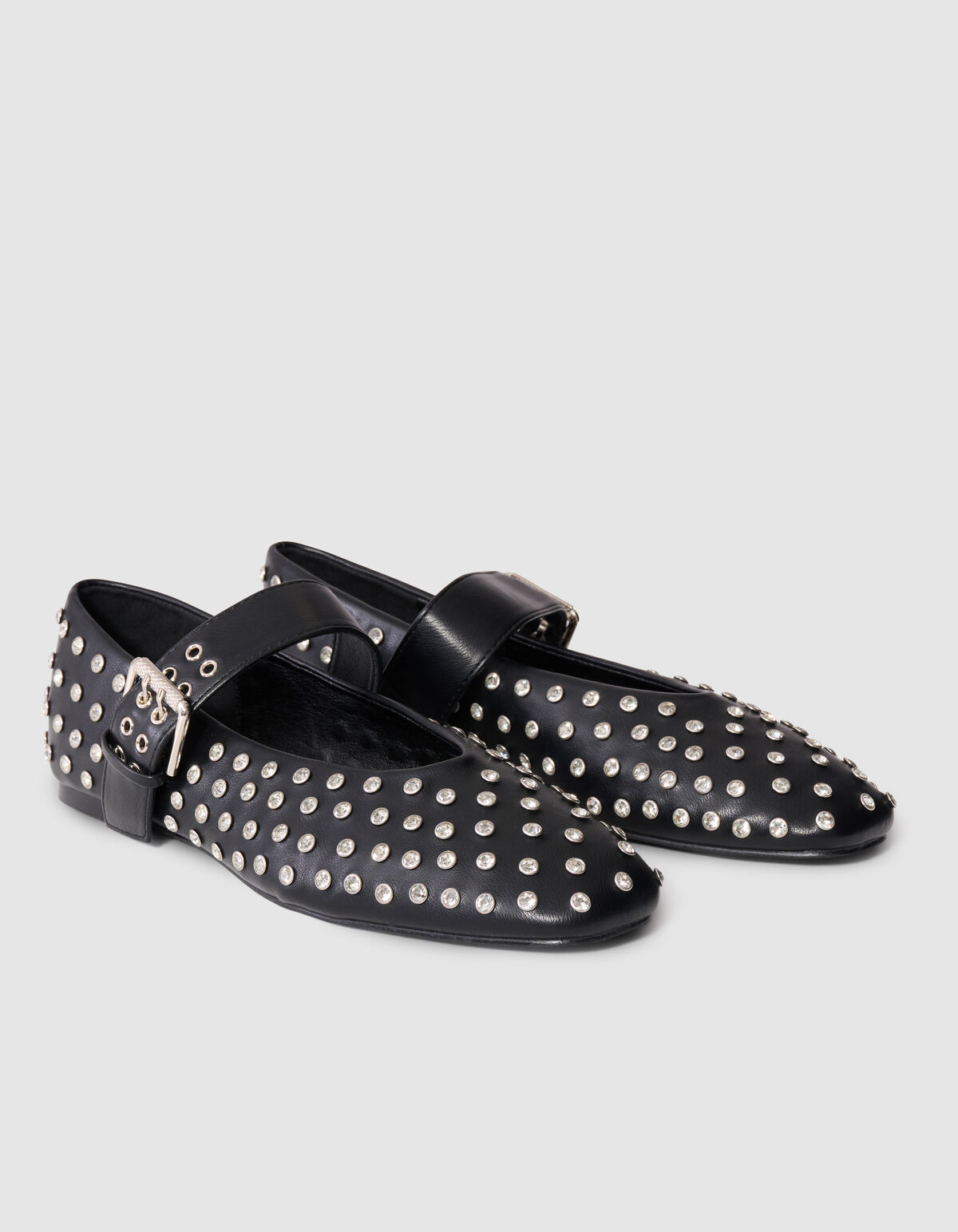 Strass-Nieten Ballerinas Schwarz SHOEBY SHOES