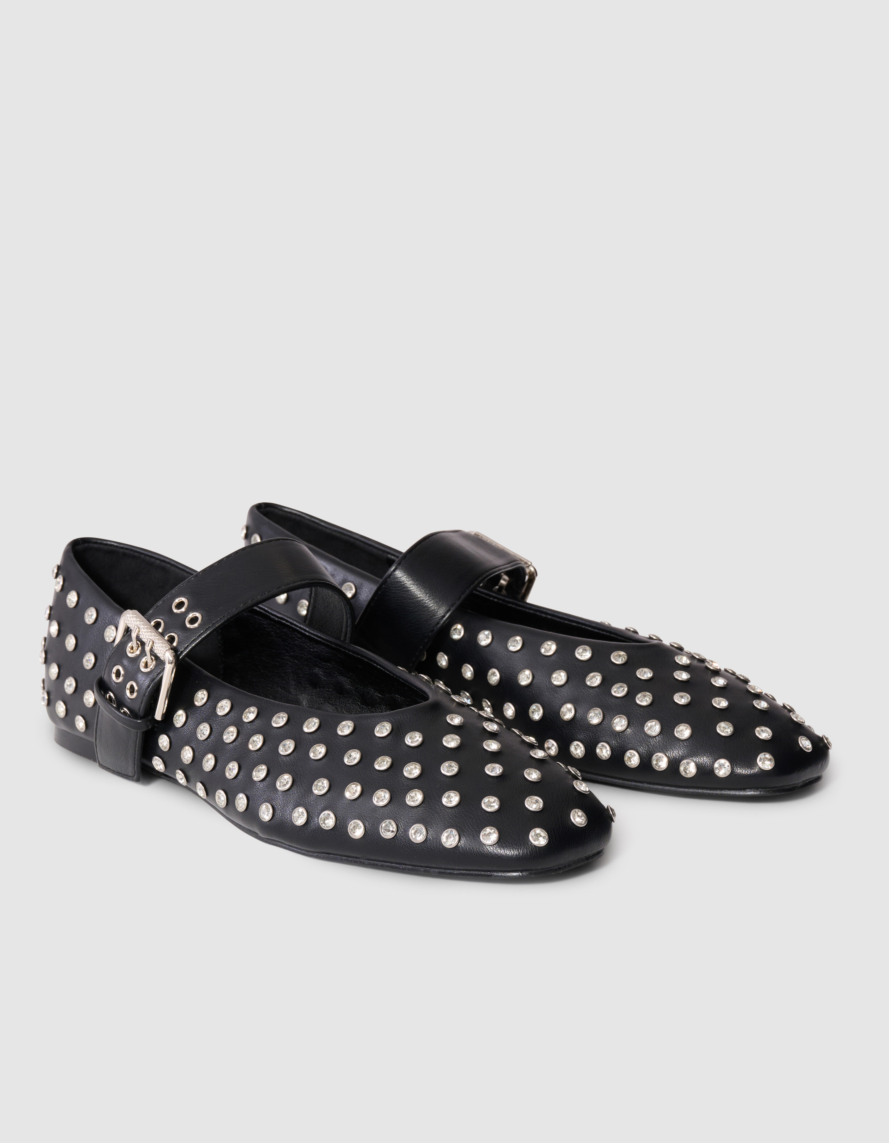 Strass-Nieten Ballerinas Schwarz SHOEBY SHOES