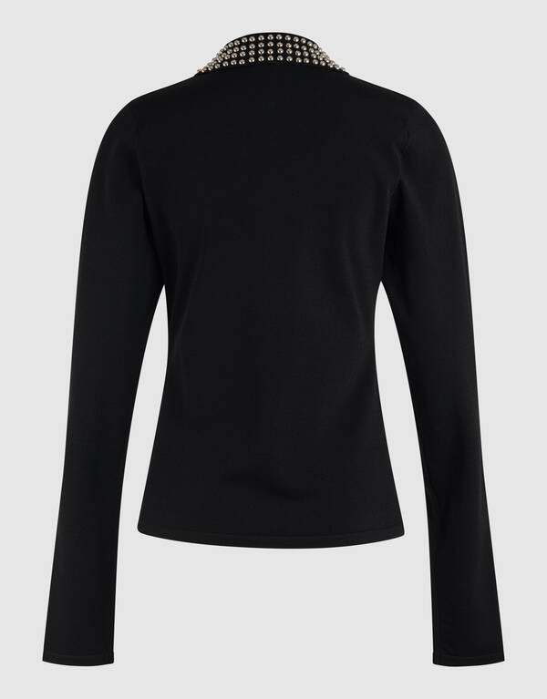 Poloshirt mit Strass-Strick Schwarz SHOEBY WOMEN