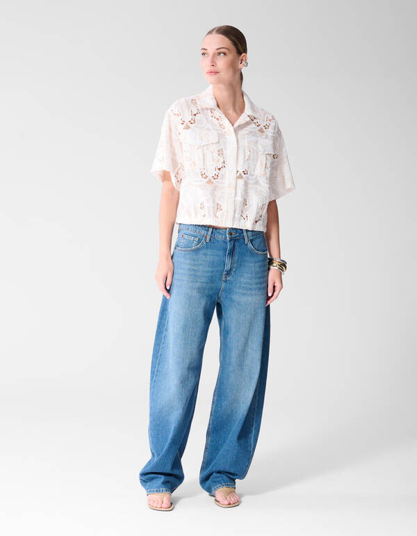 Stickbluse in gebrochenem Wei&szlig; von Mieke SHOEBY WOMEN
