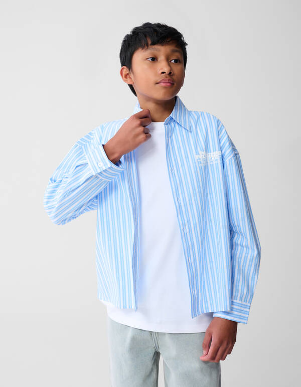 Stripe Artwork Hemd Hellblau SHOEBY BOYS