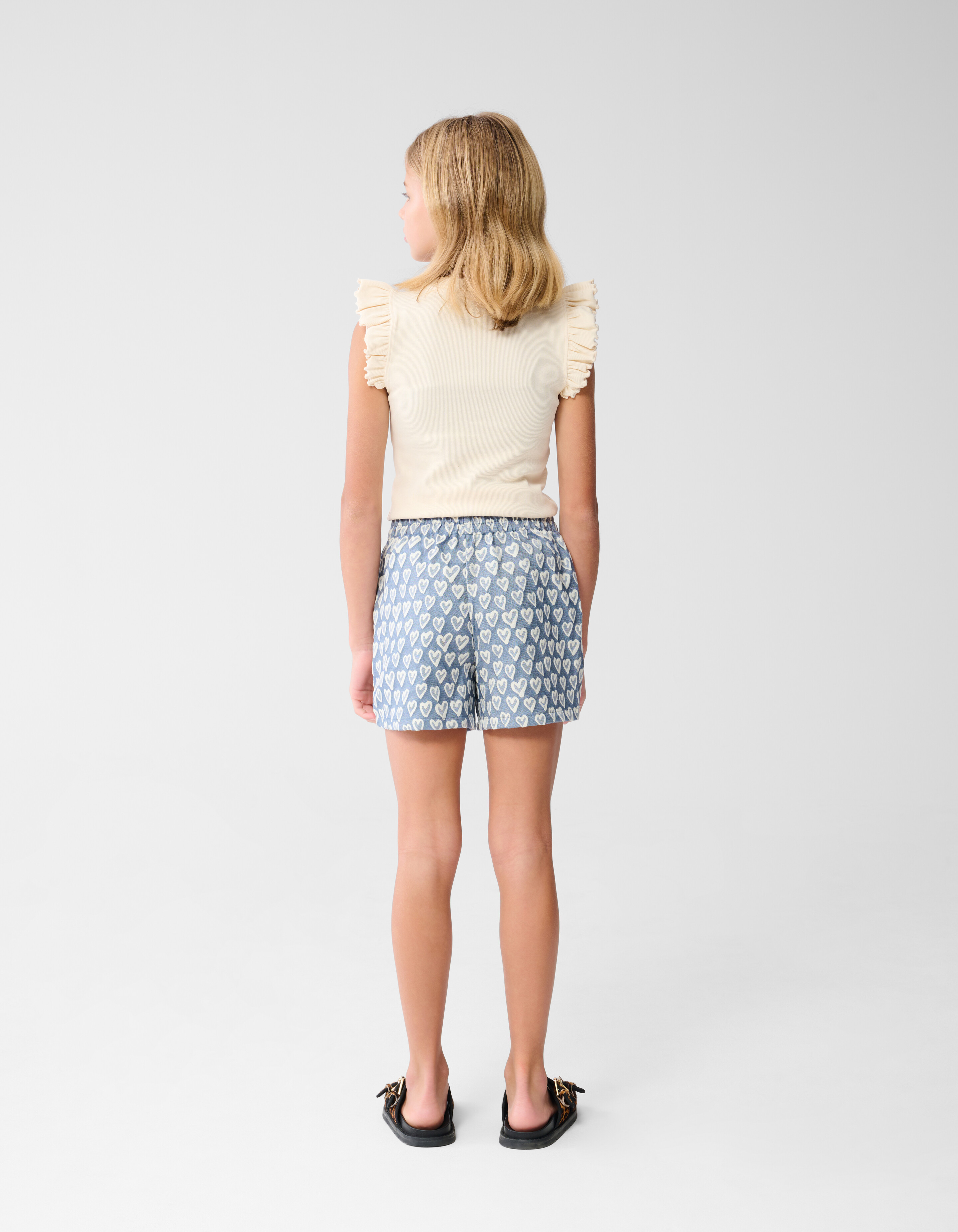 Herz-Stickerei Kurz Blauw SHOEBY GIRLS