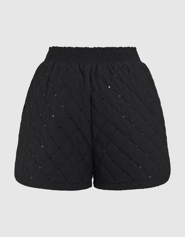 Gequiltete verzierte kurze Jacke schwarz SHOEBY WOMEN