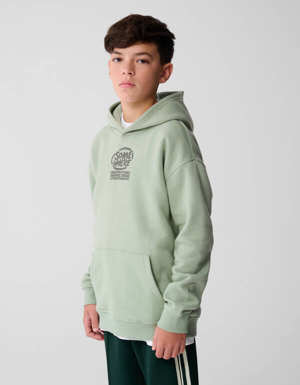 Irgendwo Artwork Kapuzenpullover Lichtgr&uuml;n SHOEBY BOYS