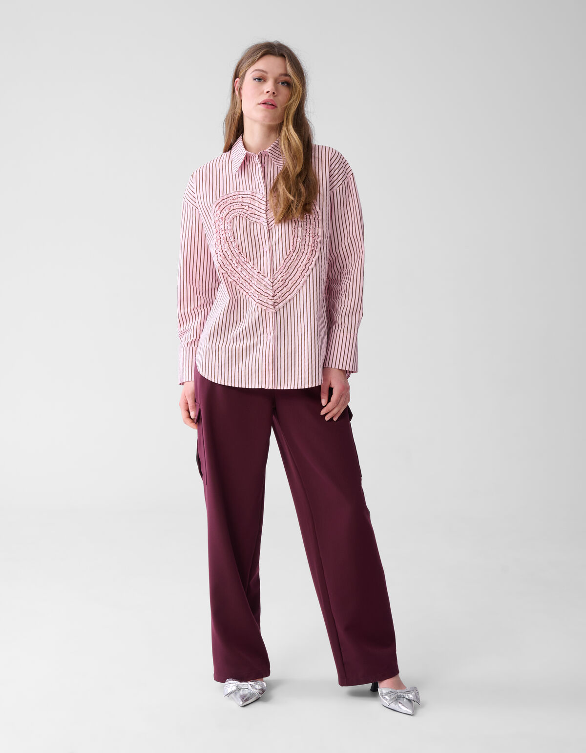 Herz-Rüschen-Bluse Rosa SHOEBY WOMEN