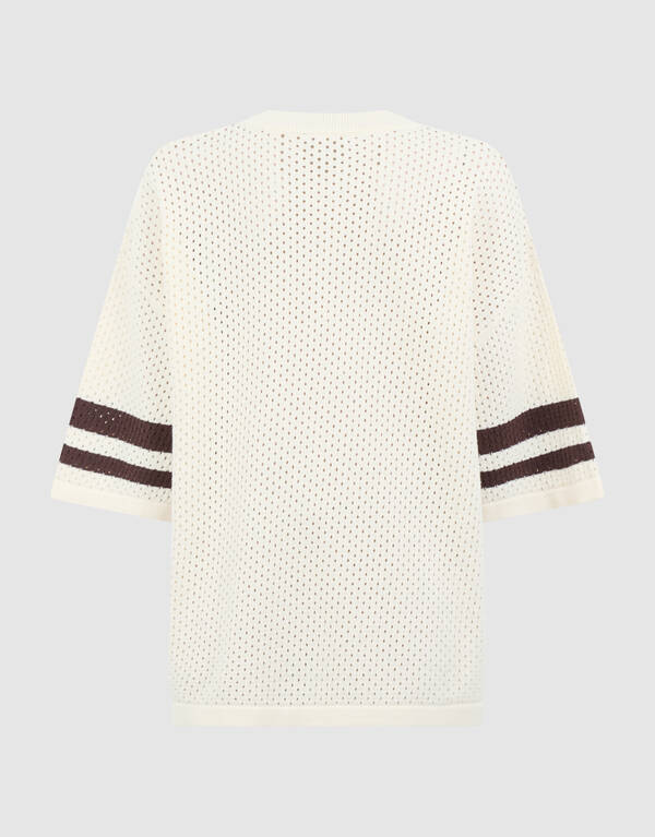 Sportliches Mesh-T-Shirt in Gebrochenwei&szlig; SHOEBY BOYS