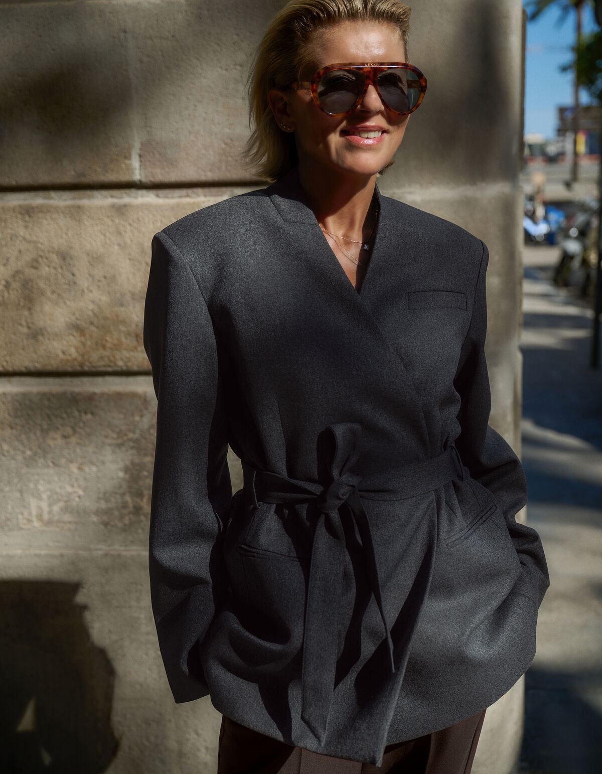 Oversized-Wickelblazer Dunkelgrau Von Lonneke SHOEBY WOMEN