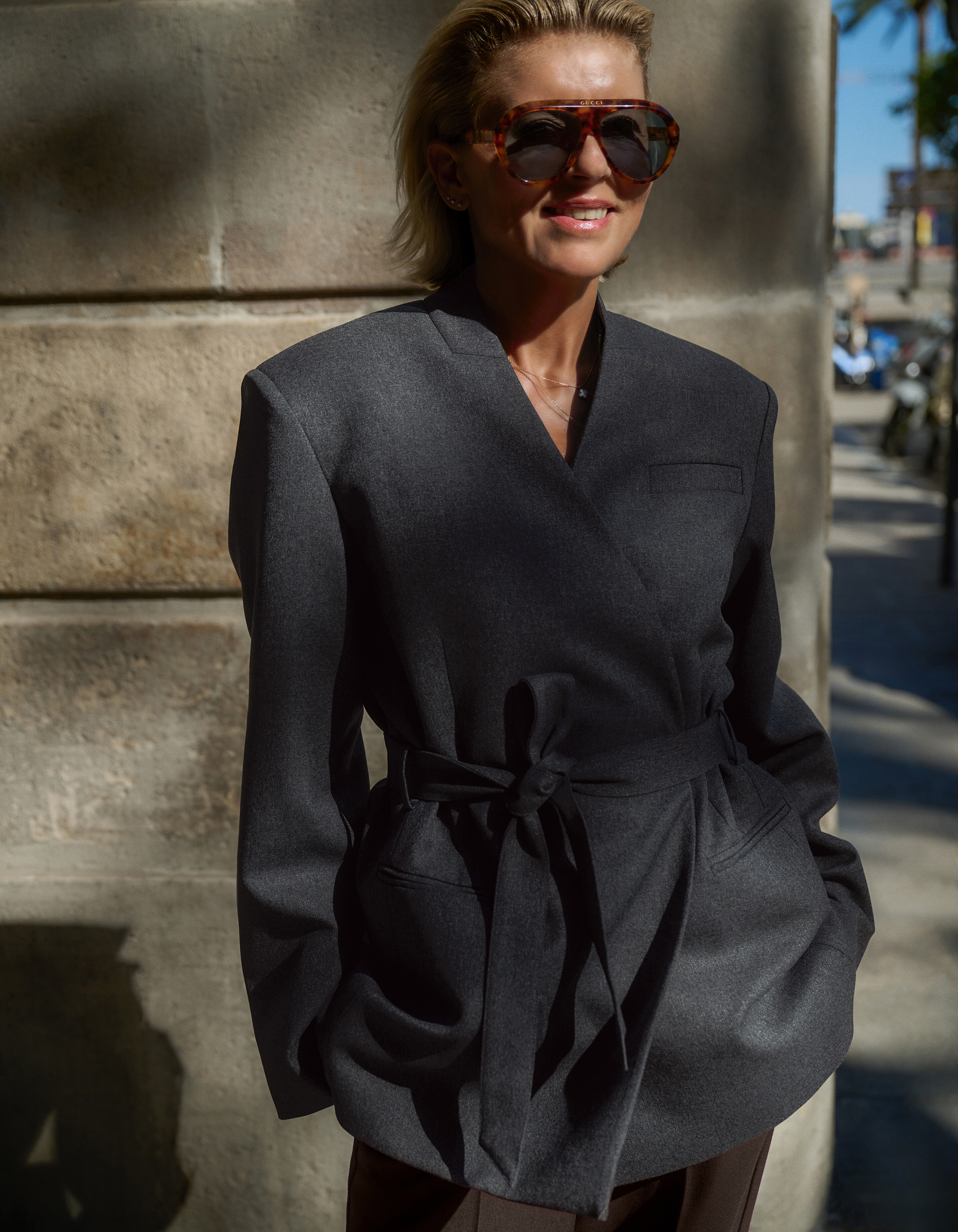 Oversized-Wickelblazer Dunkelgrau Von Lonneke SHOEBY WOMEN