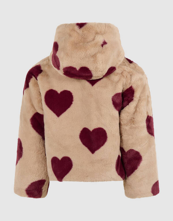 braune Winterjacke mit Herzmuster SHOEBY GIRLS