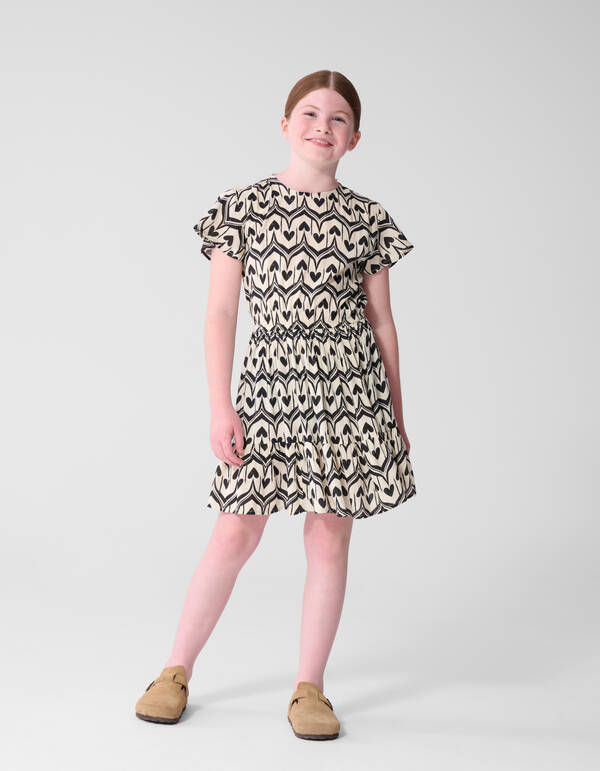 Heart Print Mini Kleid Schwarz SHOEBY GIRLS