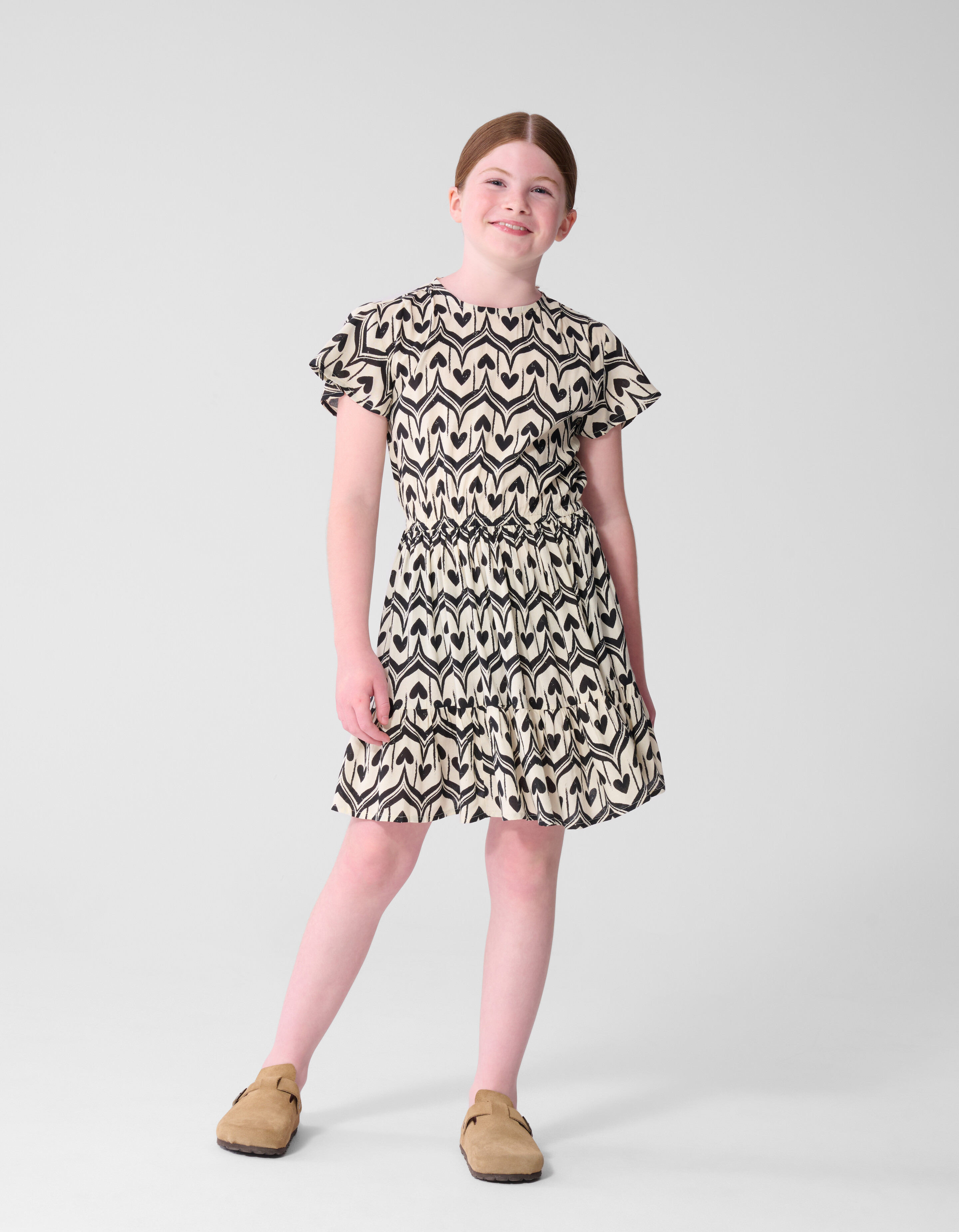 Heart Print Mini Kleid Schwarz SHOEBY GIRLS