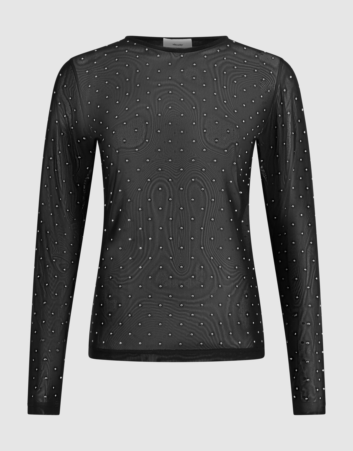 Studded Mesh Top Zwart SHOEBY WOMEN