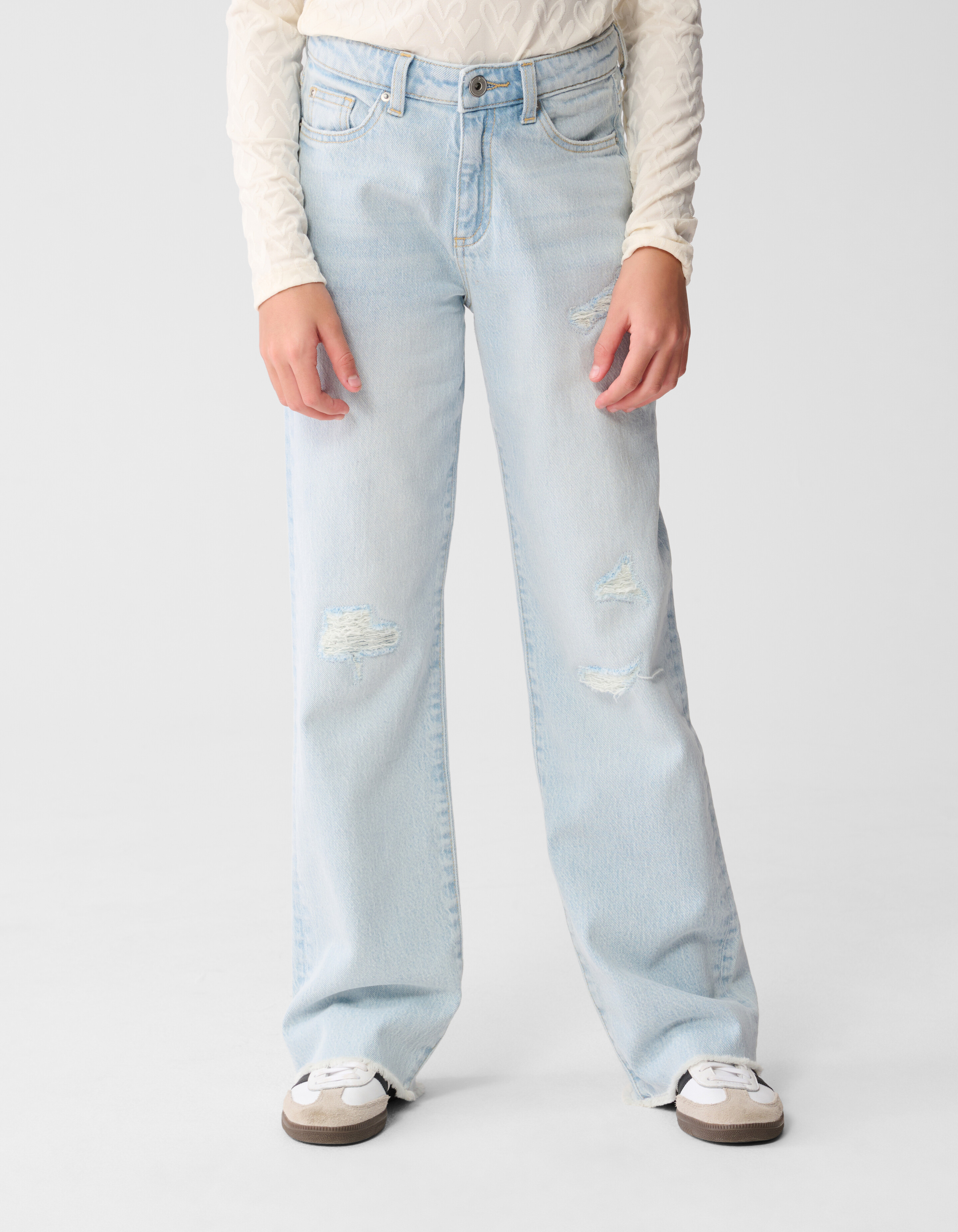 Zerst&ouml;rte Straight-Fit-Jeans, gebleicht SHOEBY GIRLS