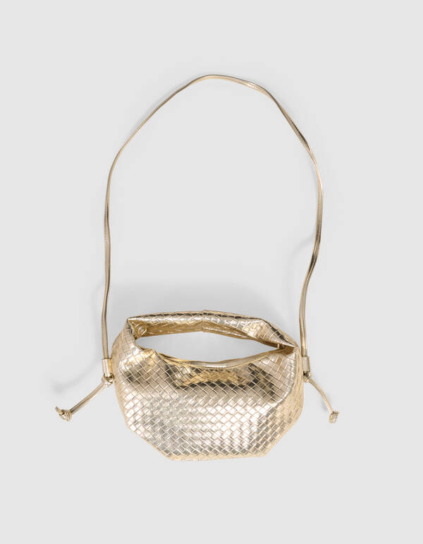 Kleine Geflochtene Tasche Gold SHOEBY ACCESSOIRES