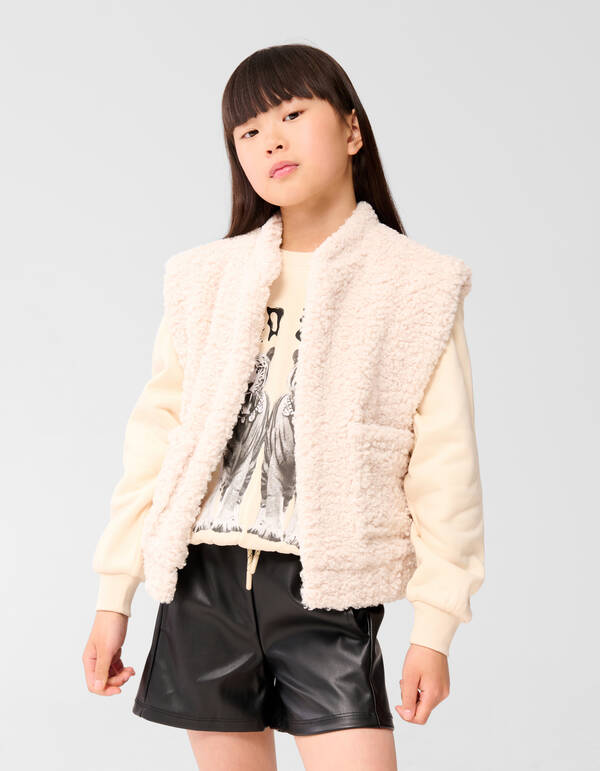 Teddy Gilet Gebrochenes Wei&szlig; SHOEBY GIRLS