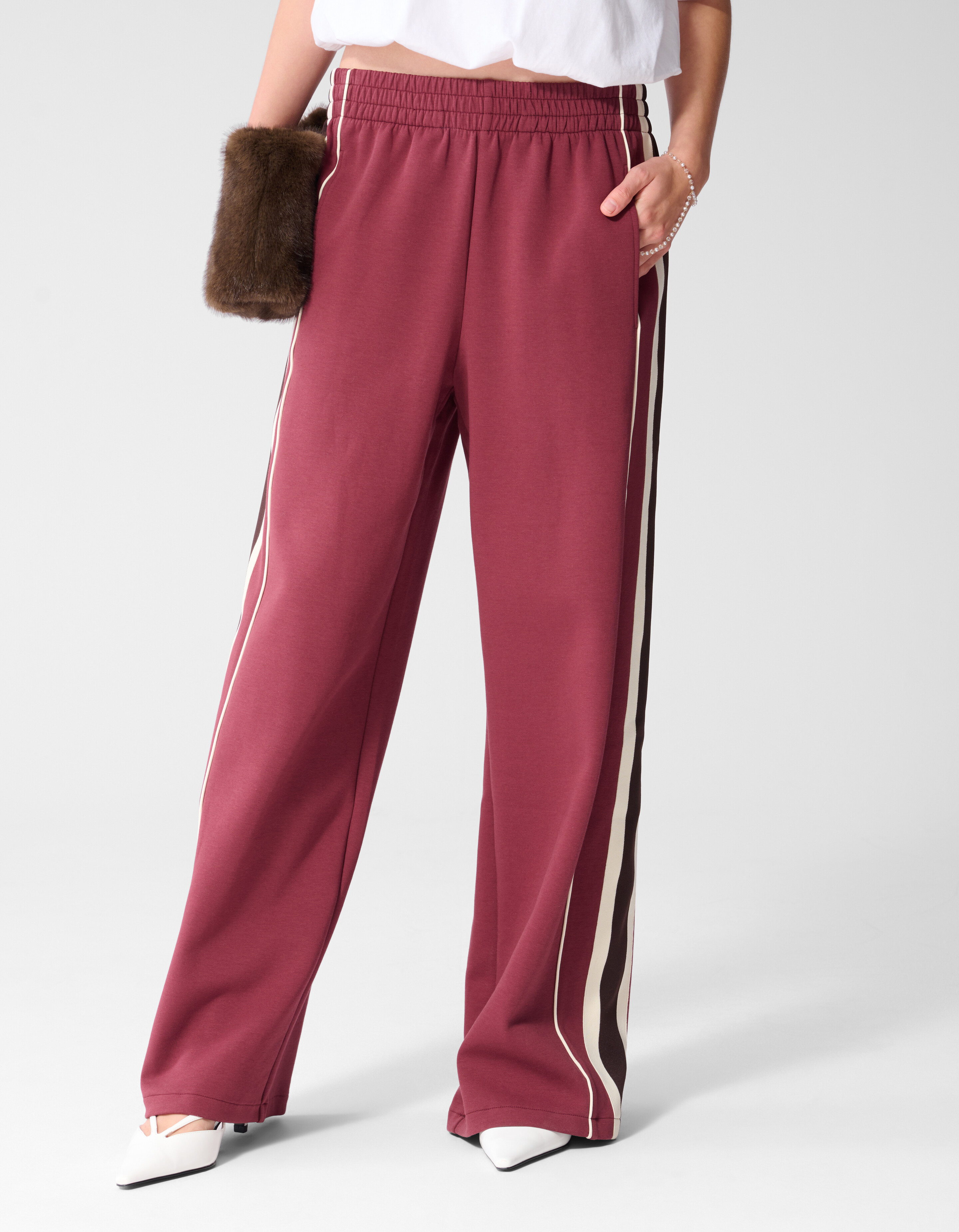 Sportliche Tape-Hose Dunkelrot SHOEBY WOMEN