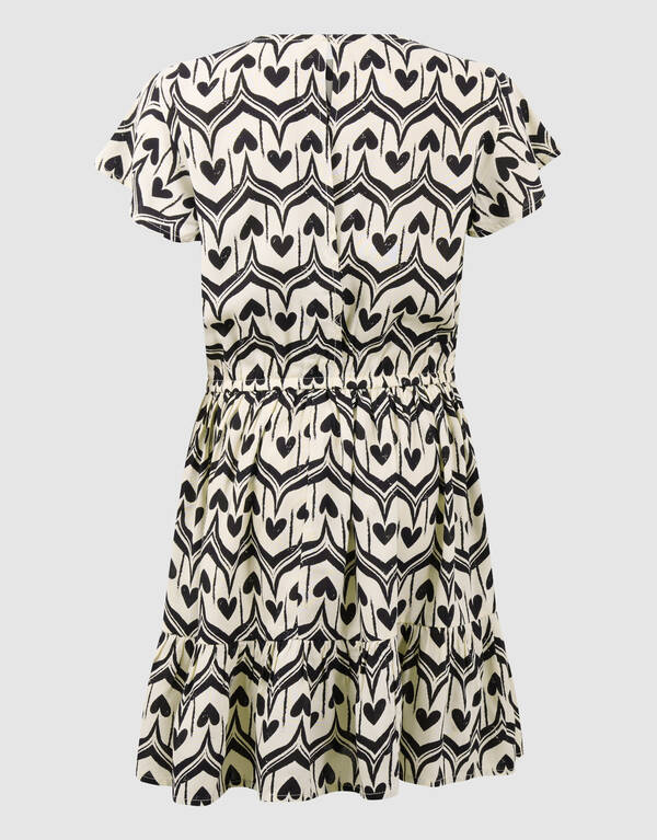 Heart Print Mini Kleid Schwarz SHOEBY GIRLS