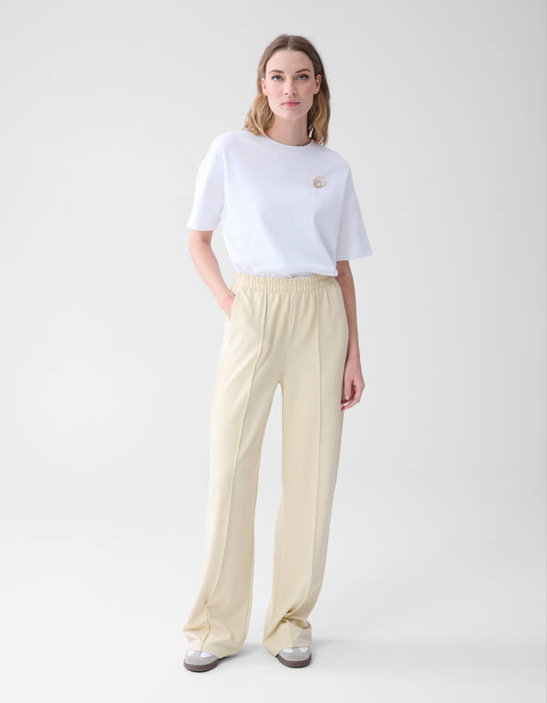 Basic Hose mit weitem Bein Off White SHOEBY WOMEN