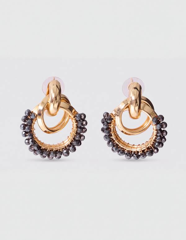 Perlenohrringe Gold/Grau SHOEBY ACCESSOIRES
