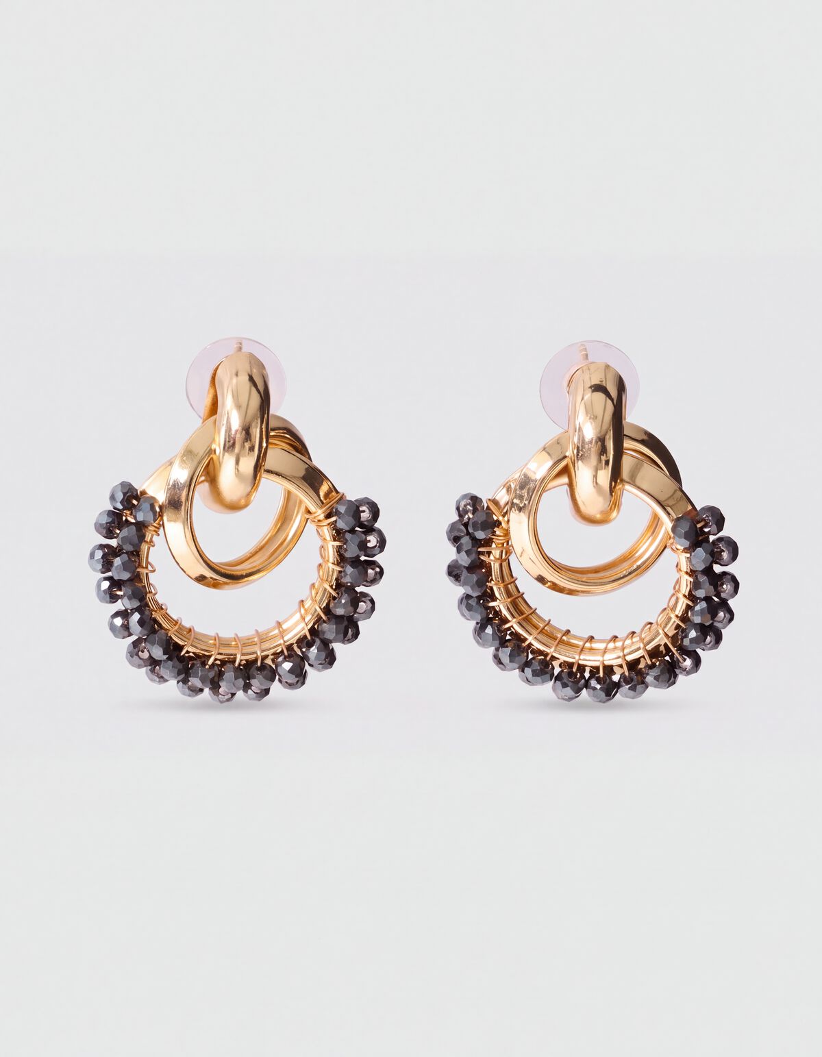 Perlenohrringe Gold/Grau SHOEBY ACCESSOIRES