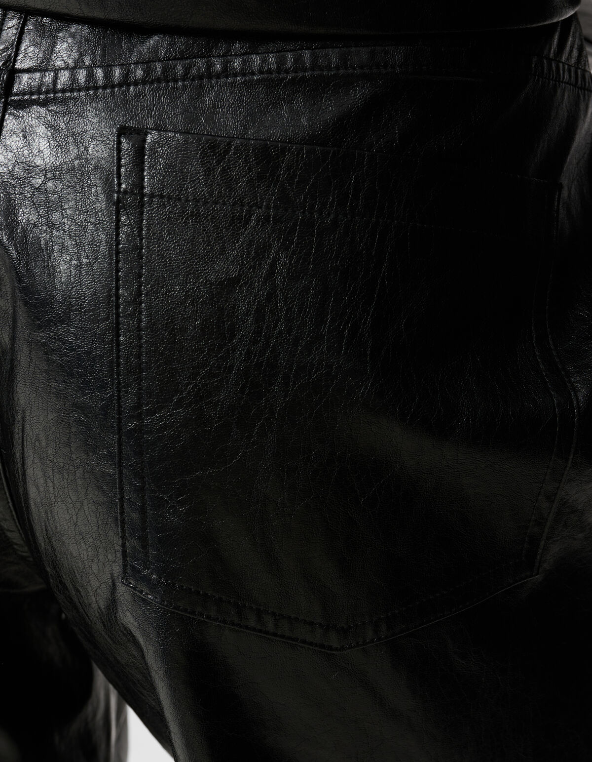 Straight Fit Hose aus veganem Leder Schwarz SHOEBY WOMEN