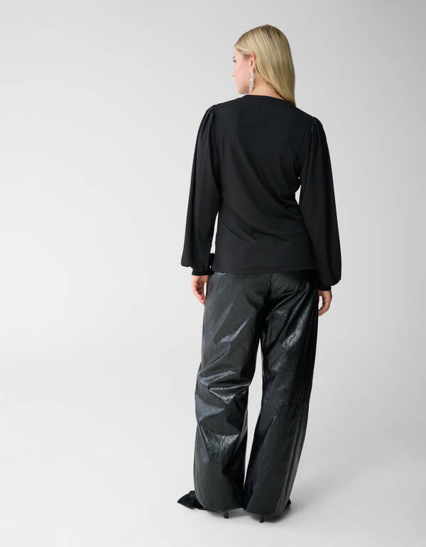 Rippstrick-Oberteil Schwarz SHOEBY WOMEN