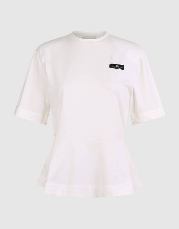 Peplum T-Shirt Wei&szlig; SHOEBY WOMEN
