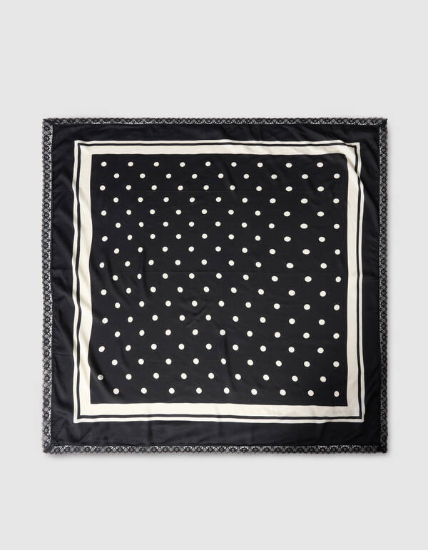 Kanten Polkadot Schal Schwarz/Wei&szlig; SHOEBY ACCESSOIRES